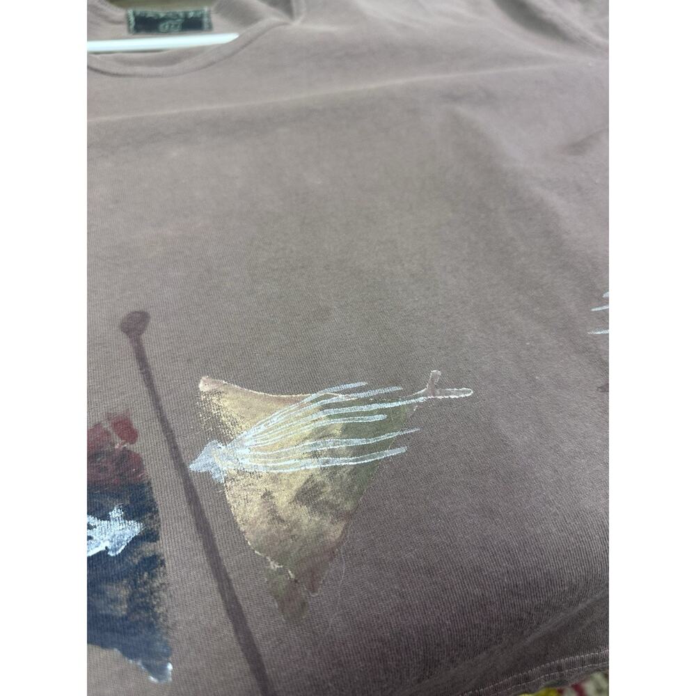 BLUE FISH Barclay XL-XXL Organic Cotton Boxy Crop Top Hand-Printed Art Vintage - Picture 6 of 8